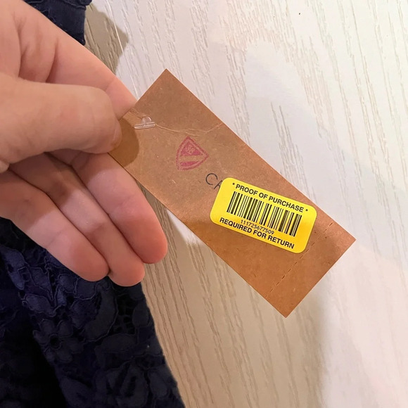 NWT Cremieux Women Dress Navy Floral Lace Midi Halter - Picture 3 of 6